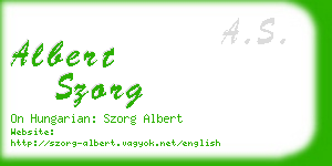 albert szorg business card